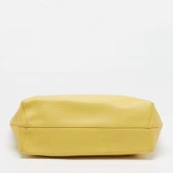 Pre Owned Furla Mellisa Yellow Leather Shopper Tote