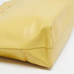 Pre Owned Furla Mellisa Yellow Leather Shopper Tote