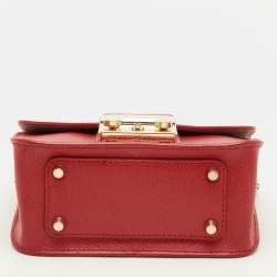 مملوكة مسبقًا Furla Metropolis Mini Red Leather Flap Chain Shoulder Bag