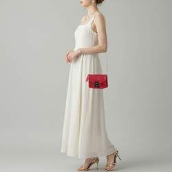 مملوكة مسبقًا Furla Metropolis Mini Red Leather Flap Chain Shoulder Bag