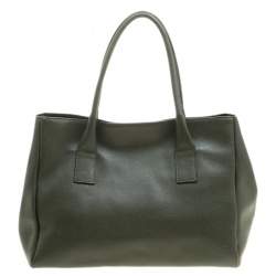 Pre Owned Furla Moosy Green Leather Appaloosa Tote