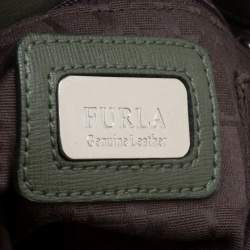 Pre Owned Furla Moosy Green Leather Appaloosa Tote