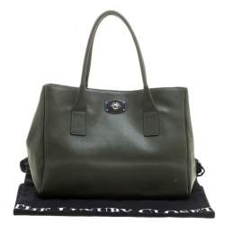 Pre Owned Furla Moosy Green Leather Appaloosa Tote