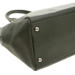 Pre Owned Furla Moosy Green Leather Appaloosa Tote