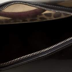 Pre Owned حقيبة فورلا كاندي تفاصيل فهد جلد ومطاط لامعة رمادية/ سوداء