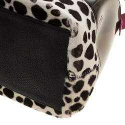 Pre Owned حقيبة فورلا كاندي تفاصيل فهد جلد ومطاط لامعة رمادية/ سوداء