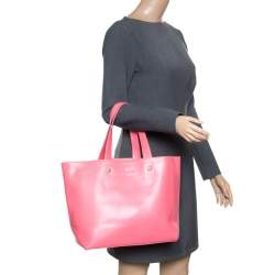 Pre Owned Furla Red Leather Melissa Shopping Tote