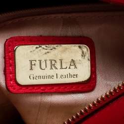 Pre Owned Furla Pink Leather Piper Top Handle Bag