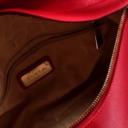 Pre Owned Furla Pink Leather Piper Top Handle Bag