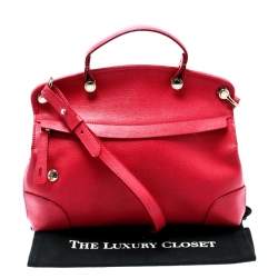 Pre Owned Furla Pink Leather Piper Top Handle Bag