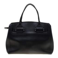 Pre Owned Furla Black Leather Linda Top Handle Bag