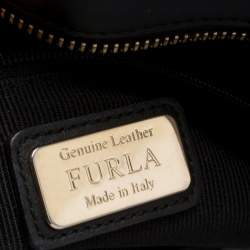 Pre Owned Furla Black Leather Linda Top Handle Bag