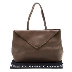 Pre Owned Furla Dark Beige Leather Kelis Tote