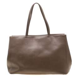 Pre Owned Furla Dark Beige Leather Kelis Tote