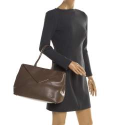 Pre Owned Furla Dark Beige Leather Kelis Tote