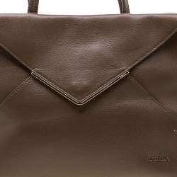 Pre Owned Furla Dark Beige Leather Kelis Tote