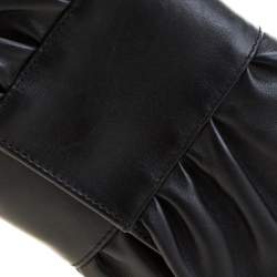 Pre Owned Furla Black Leather Bow Clutch