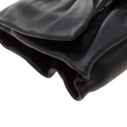 Pre Owned Furla Black Leather Bow Clutch