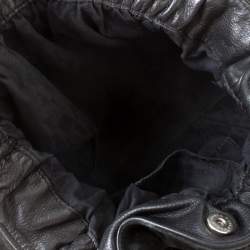 Pre Owned Furla Black Leather and Suede Bow Hobo