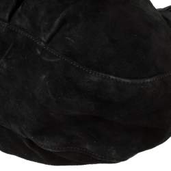 Pre Owned Furla Black Leather and Suede Bow Hobo