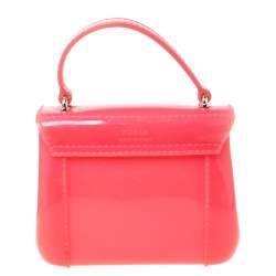Pre Owned Furla Pink PVC Candy Mini Top Handle Bag