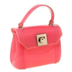Pre Owned Furla Pink PVC Candy Mini Top Handle Bag