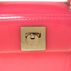 Pre Owned Furla Pink PVC Candy Mini Top Handle Bag