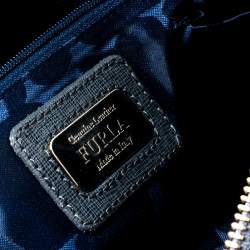 Pre Owned Furla Grey Leather Piper Dome Satchel