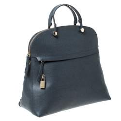 Pre Owned Furla Grey Leather Piper Dome Satchel