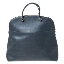 Pre Owned Furla Grey Leather Piper Dome Satchel