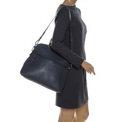 Pre Owned Furla Grey Leather Piper Dome Satchel