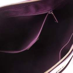 Pre Owned Furla Purple Leather Linda Satchel