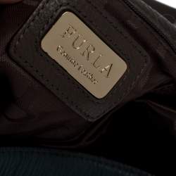 Pre Owned Furla Two Tone Leather Top Zip Hobo 