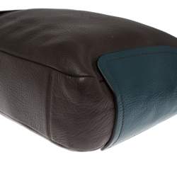 Pre Owned Furla Two Tone Leather Top Zip Hobo 