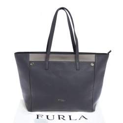 Pre Owned Furla Grey Leather Tote 