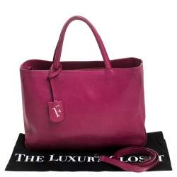 Pre Owned Furla Hot Pink Textured Leather Tote 