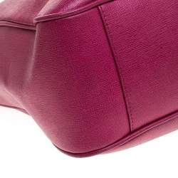 Furla Hot Pink Textured Leather Tote 