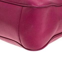 Pre Owned Furla Hot Pink Textured Leather Tote 