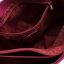 Pre Owned Furla Hot Pink Textured Leather Tote 