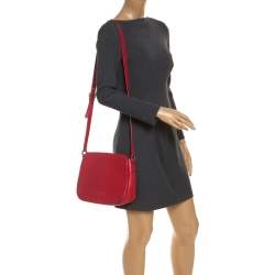 Pre Owned حقيبة كروس فورلا جلد أحمر