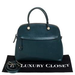 Pre Owned Furla Deep Green Leather Piper Dome Satchel
