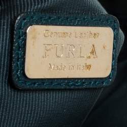 Pre Owned Furla Deep Green Leather Piper Dome Satchel