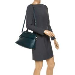 Pre Owned Furla Deep Green Leather Piper Dome Satchel
