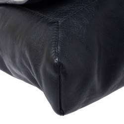 Pre Owned حقيبة كتف فورلا قلاب جلد طباعة زيبرا سوداء