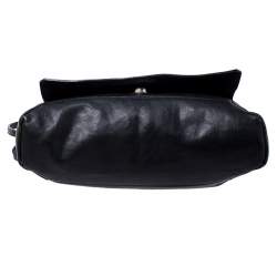 Pre Owned حقيبة كتف فورلا قلاب جلد طباعة زيبرا سوداء