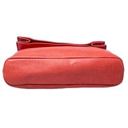 Pre Owned Furla Orange Leather Fold Over Shoulder Bag