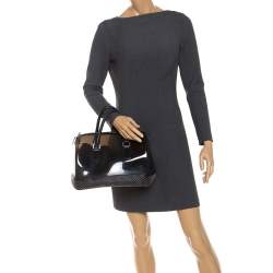 Furla Black PVC and Leather Studded Candy Satchel