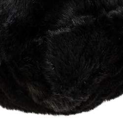 Pre Owned Furla Black Faux Fur Caos Shoulder Bag