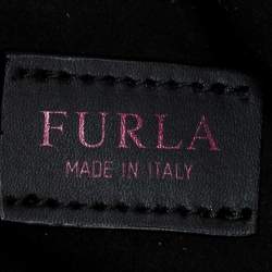 Pre Owned Furla Black Faux Fur Caos Shoulder Bag