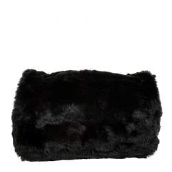 Pre Owned Furla Black Faux Fur Caos Shoulder Bag